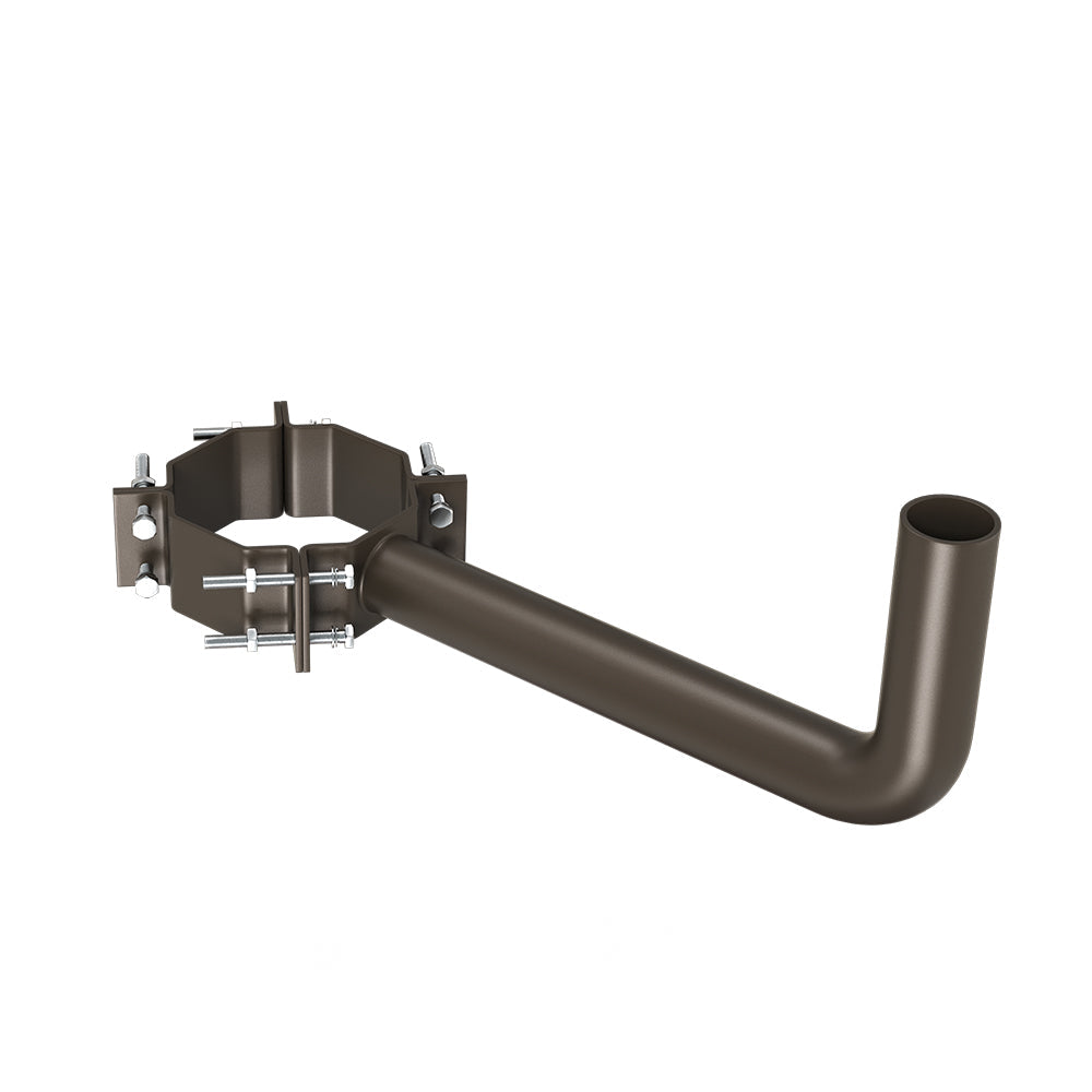 Steel Wrap Around Brackets for 7-10 inch Wood or Concrete Poles, Bronze Wood Pole Side Mounts with 2-3/8" Tenon for Street Lights