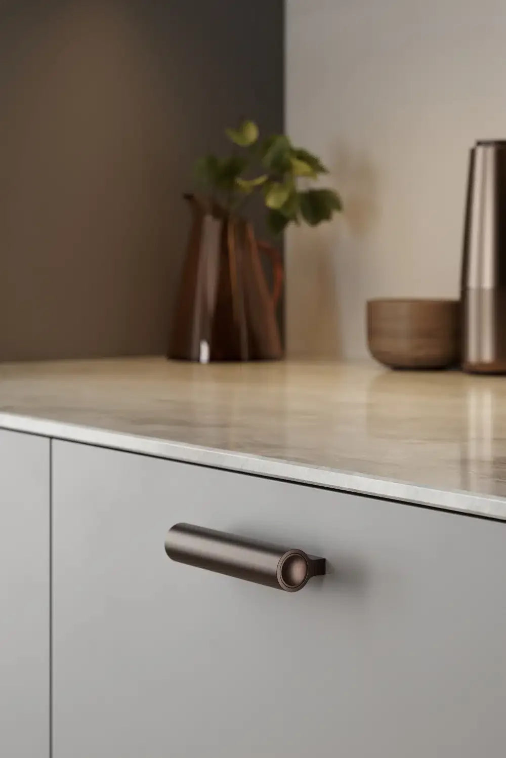 Dark Bronze "Lucente" Tubular Drawer Pulls