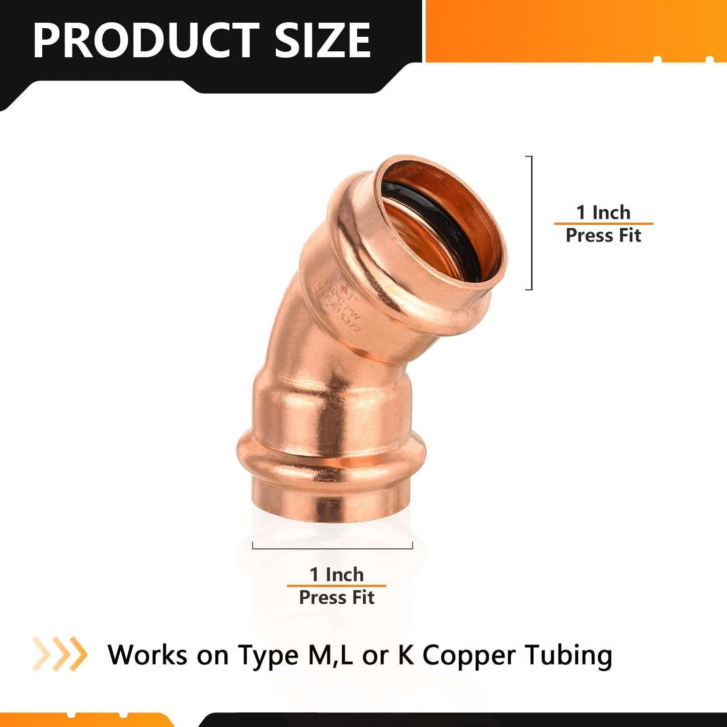 1" Press Copper 45° Elbow (Lead Free)