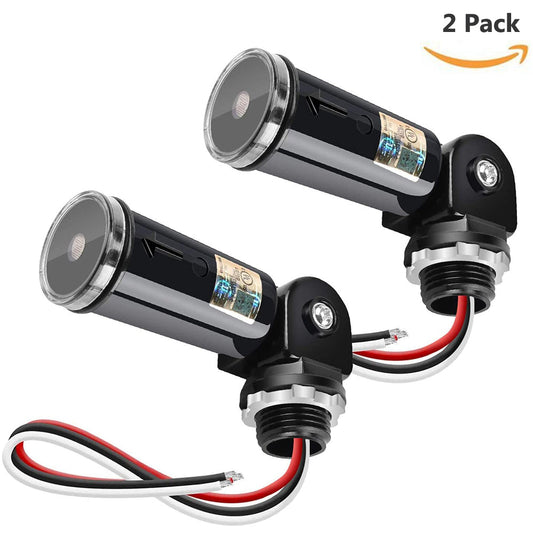 Outdoor Dusk to Dawn Lighting Control,120-277V Photo Sensor Swivel Mount Photoelectric Light Switch for Wall Packs, LED Flood Lights-2 Pack