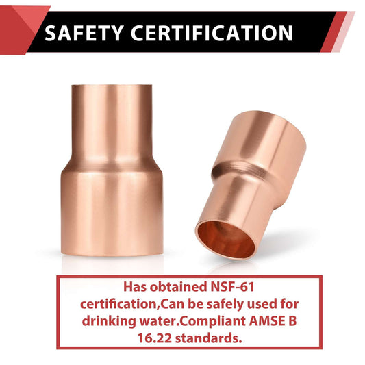 1-1/2" x 1" Copper Coupling