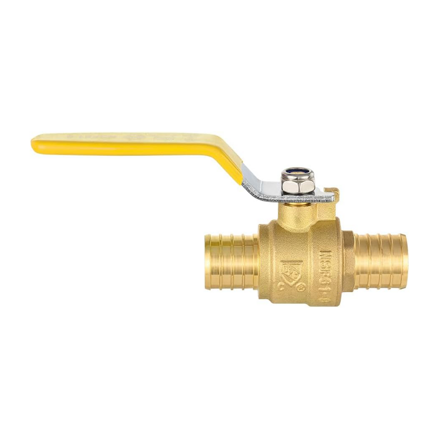 1" PEX Crimp Ball Valve, Yellow (Lead Free)