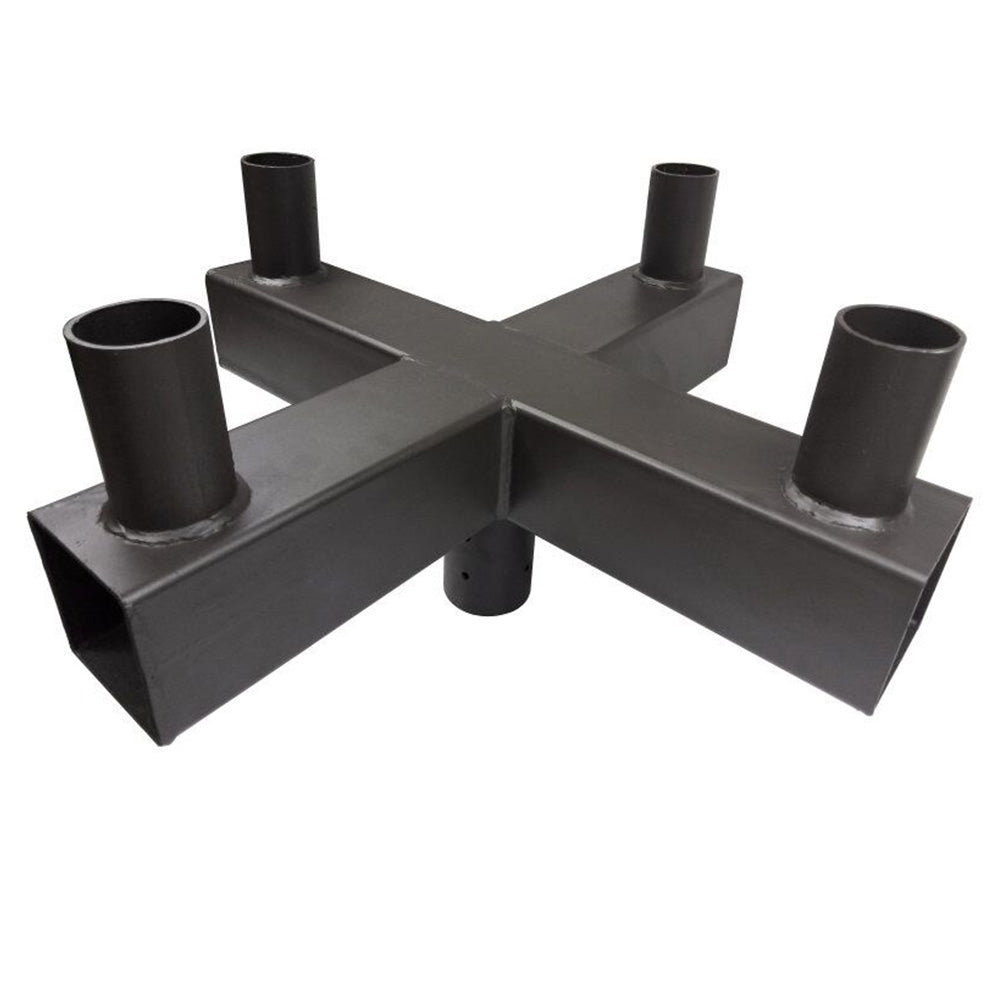 90 Degree Quad Bullhorn Tenon for 4 Lighting Fixture with 2-3/8" Slip Fit Mount,Quad Bullhorn Mount Bracket Dark Bronze Steel for LED Area Lights
