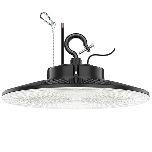 High Bay LED Light 150W 200W 240W 300W 5000K Daylight 0-10V Dimmable UFO Bay Lighting for Shop Workshop Garage,High Voltage Optional UL DLC Listed