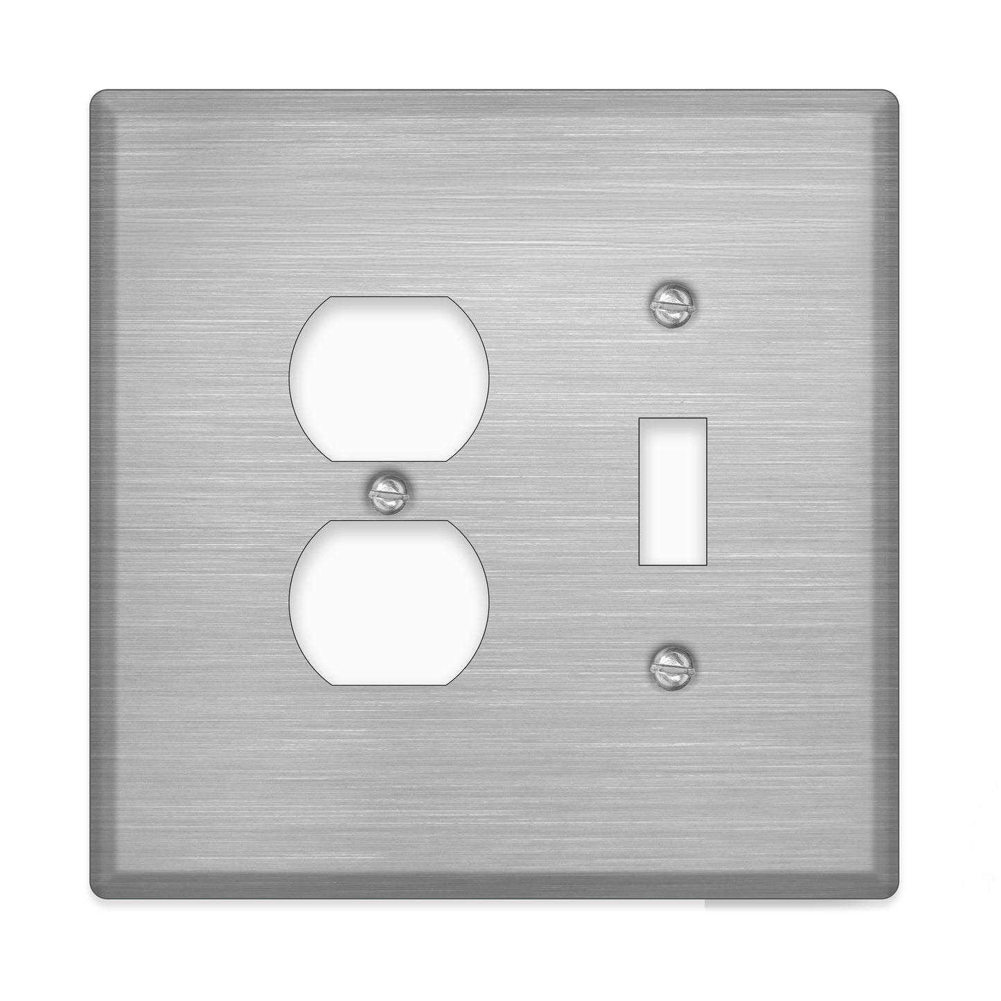 2 Gang Oversized Stainless Steel Duplex / Toggle Switch Plate - Made in USA