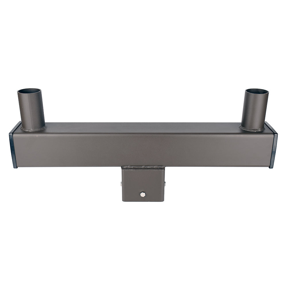 Bullhorn Tenon Adapter for 4inch Square Pole,2 Arms for 2 3/8" Slip Fitter LED Shoebox Parking Lot Area Light,Flood Lighting,Steel Pole Light Bracket