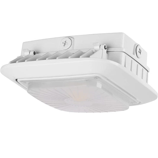 LED Canopy Lights Outdoor 30W 50W 5000K 9"x9" Gas Station Light Fixture White 120V-277V, Waterproof Ceiling Garage Lights UL DLC Listed
