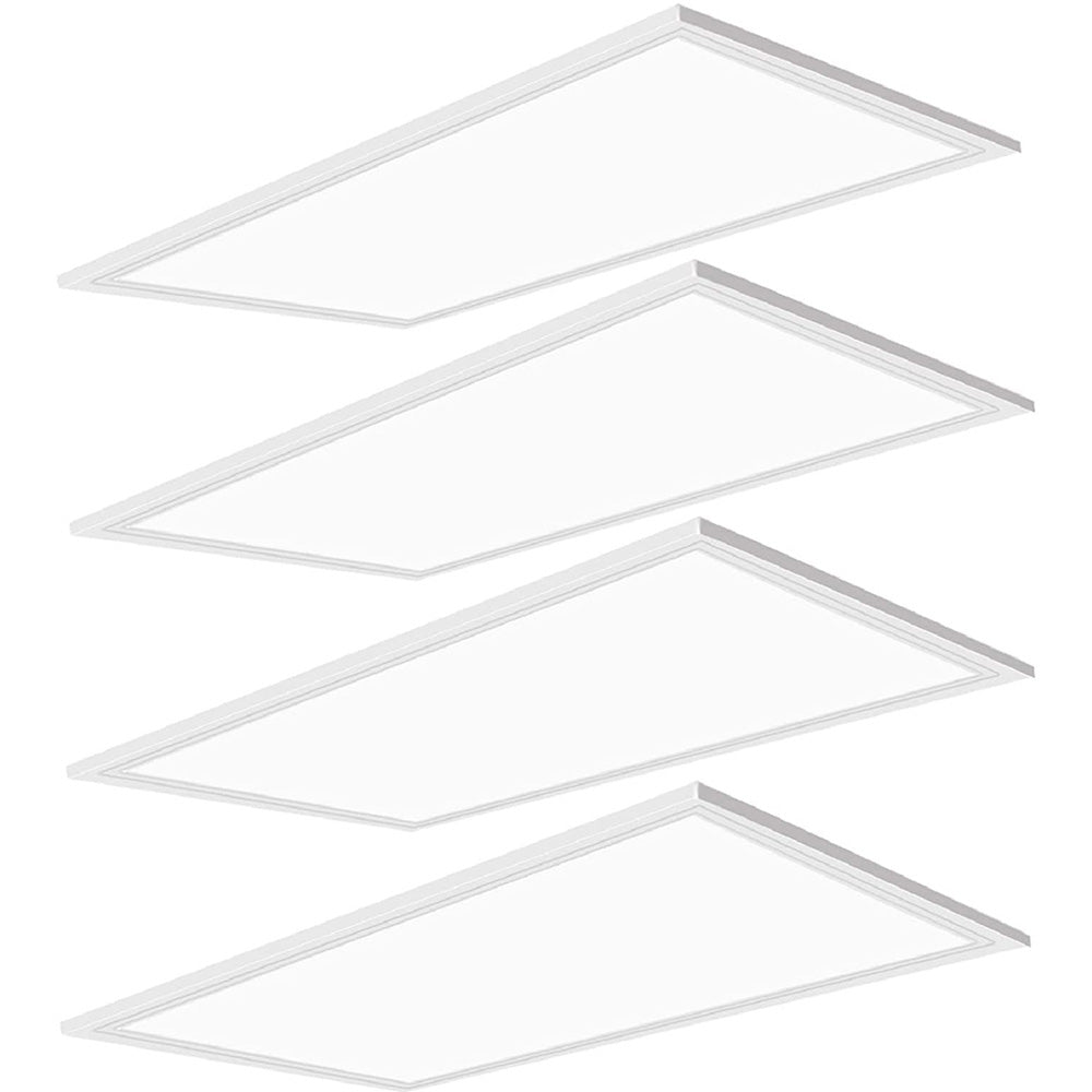 2X4 LED Edge-Lit Flat Panel Light 50W 72W 4000K 5000K 0-10V Dimmable Recessed Drop Ceiling Troffer Light Fixture ETL DLC Listed-4 Pack