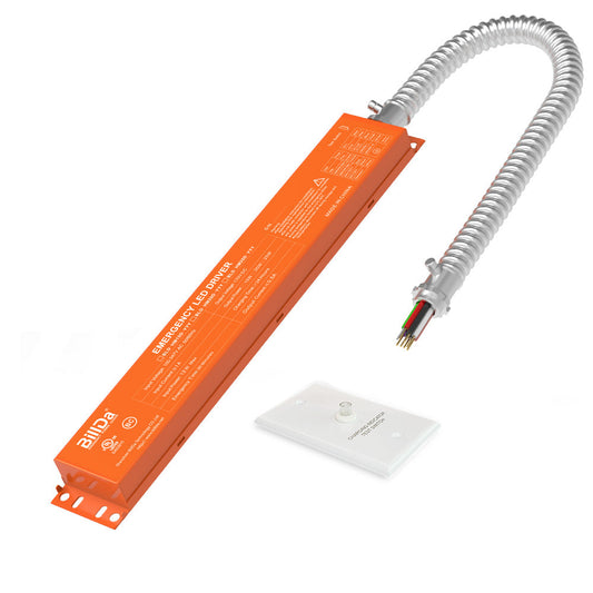 LED Emergency Backup Driver 8W 15W 20W 25W 100V-347V Rechargeable Backup Battery, Over 90mins EMT for LED Troffer, Panel and Tubes UL Listed