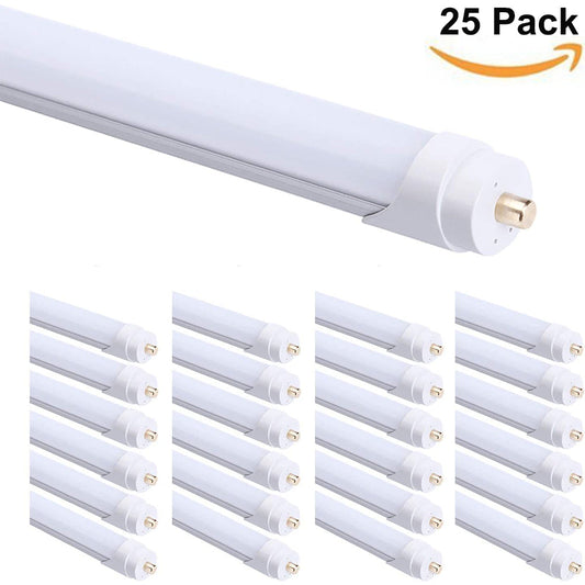 T8 8FT 40W 50W 4000K 5000K 6000K LED Shop Tube Light,Single Pin FA8 Base,Replacement for 8Ft Fluorescent Lamp,ETL DLC Listed-25 Pack