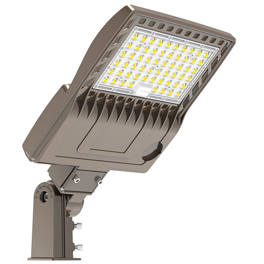 150W 200W LED Parking Lot Pole Lighting,5000K 1-10V Dimmable 140 LM/W Waterproof IP65 LED Shoebox Area Lights, High Voltage Optional UL DLC Listed