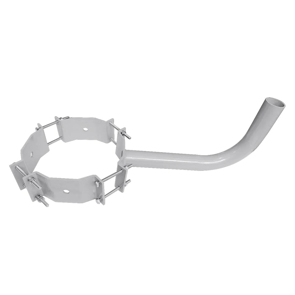 Wood Pole Bullhorn Mount with 2 3/8 Tenons for 10-13" poles, Wrap Around Brackets for Street Lighting