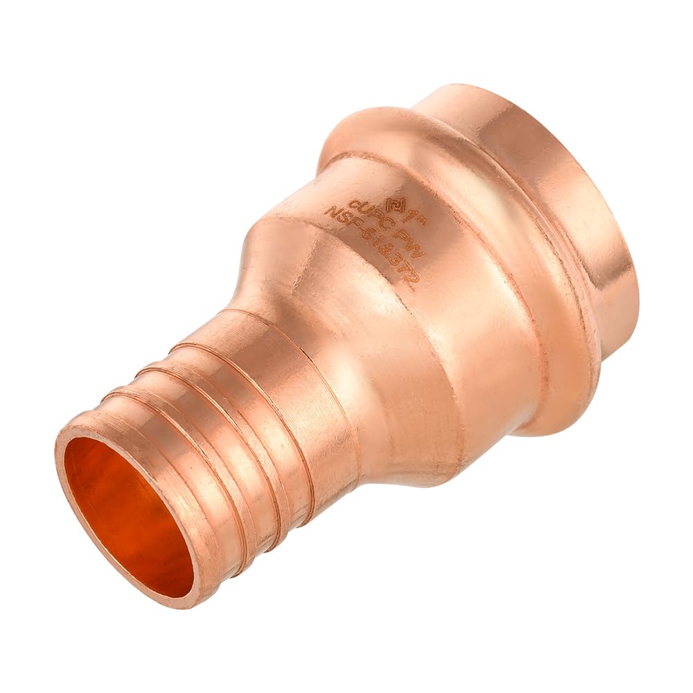 1" Press Copper x 1" PEX Crimp Adapter (Lead Free)