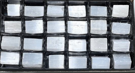 Selenite Rough Raw Crystals (24 Pc) Assorted Box Flat Bulk Wholesale