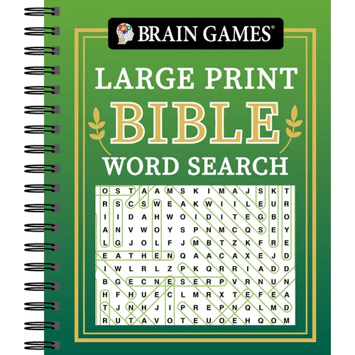 Brain Games - Large Print Bible Word Search (Green)