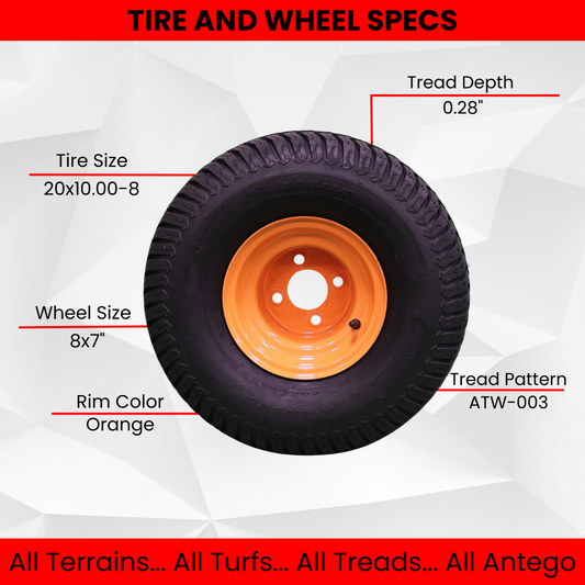20x10.00-8 Wheel Assembly for Scag Mowers