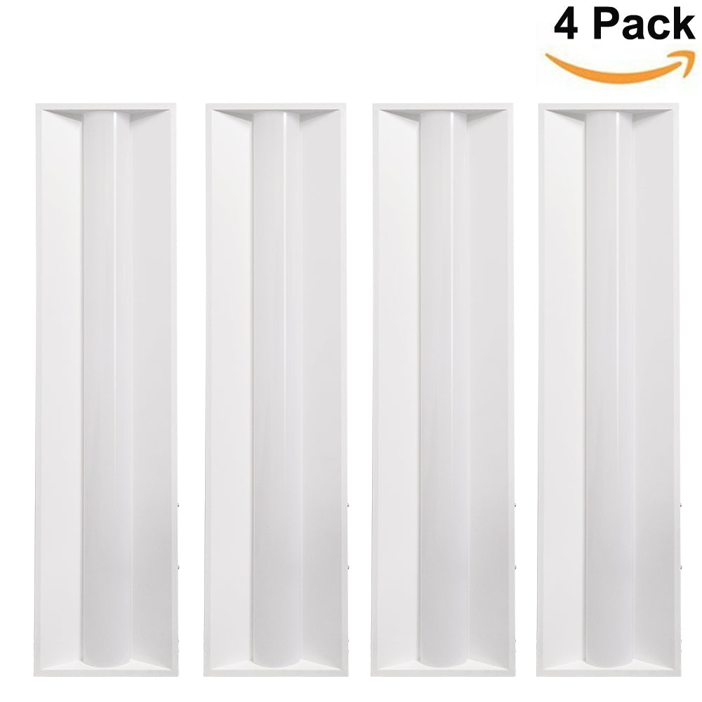 1x4 FT LED Troffer Panel Lights Watt Tunable 15/20/25/30/40W Color Selectable 3500K/4000K/5000K/5700K/6500K 120-277V Dimmable Ceiling Lighting-4 Pack