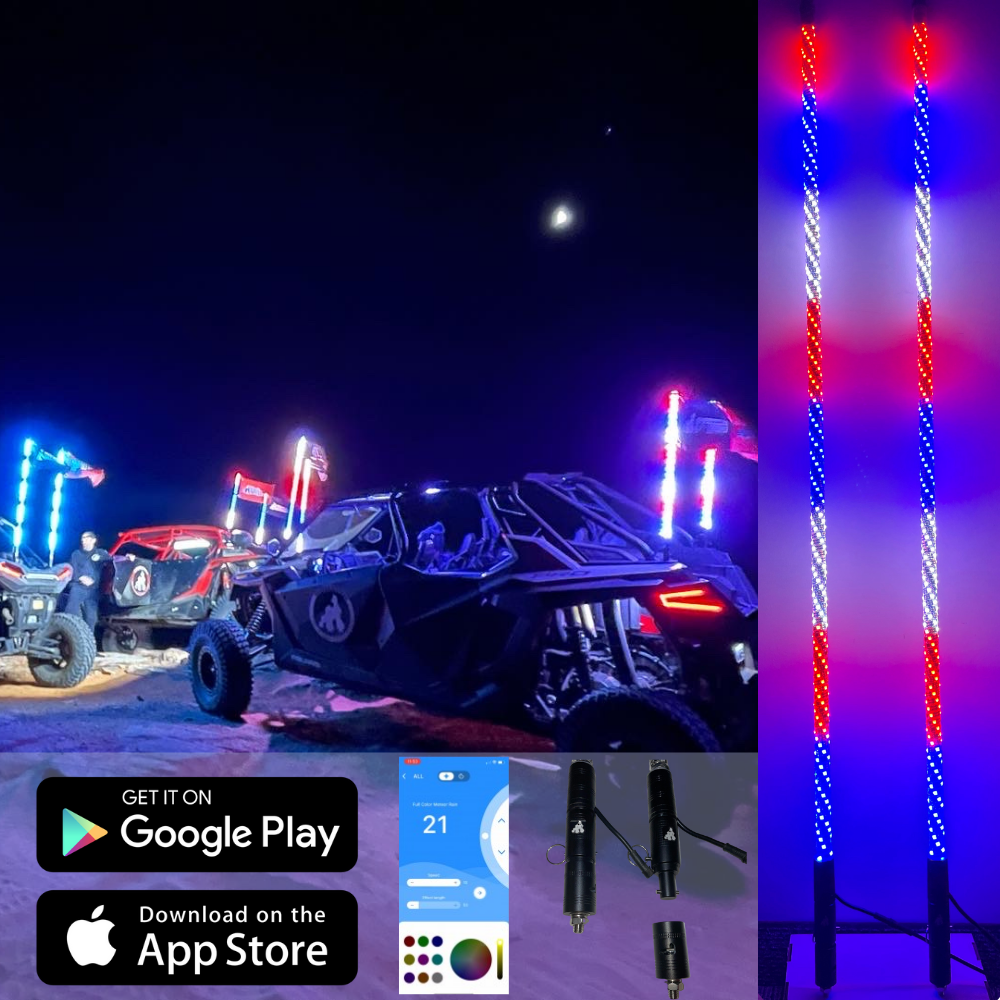 3' LED Whip Elite HD II Single Whip Pressure Release Mount