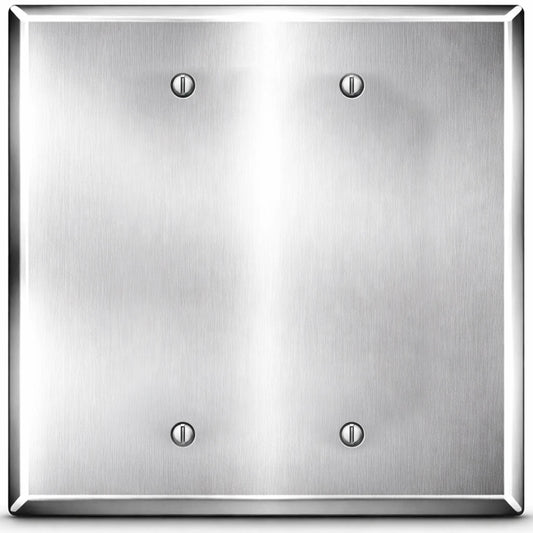 2 Gang Oversized Stainless Steel Blank  Wall Plate