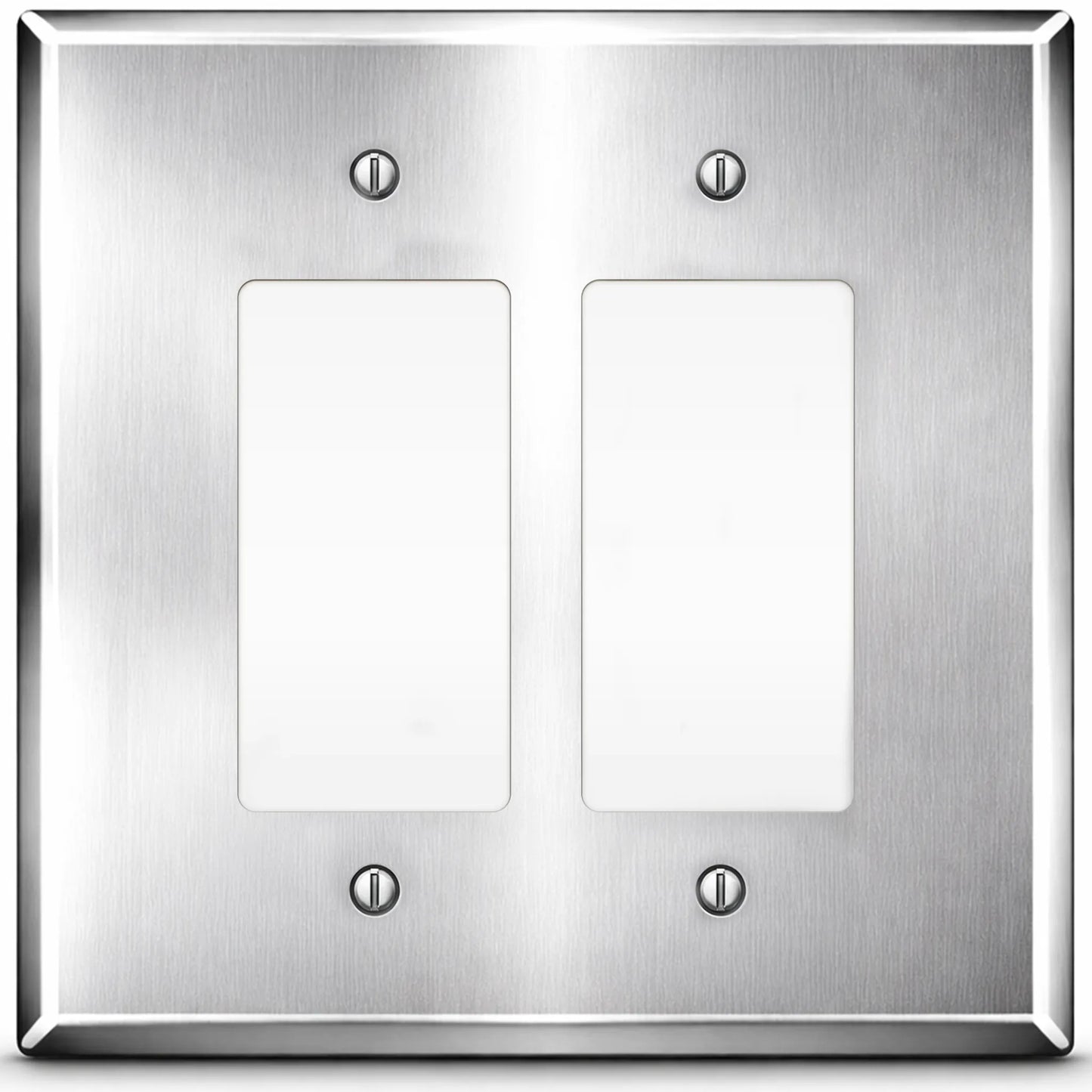 2-Gang Oversized Stainless Steel Rocker Switch Plate – Made in USA