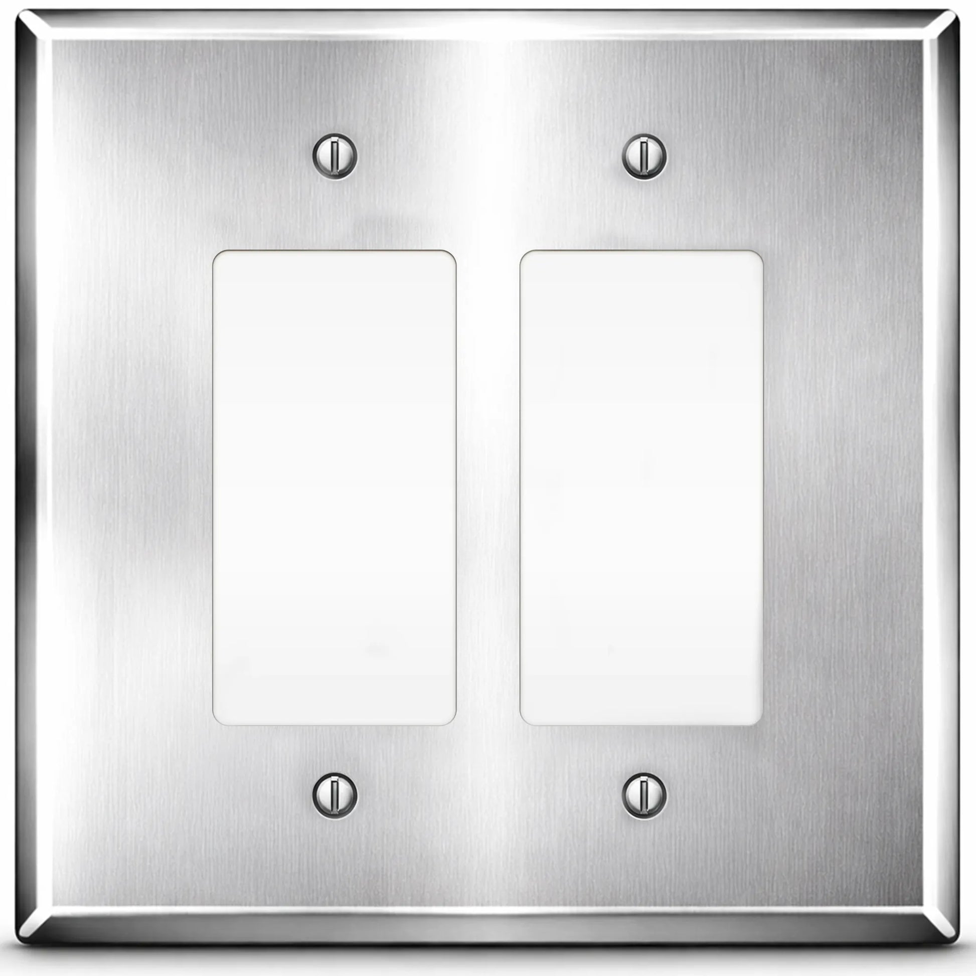 2-Gang Oversized Stainless Steel Rocker Switch Plate – Made in USA