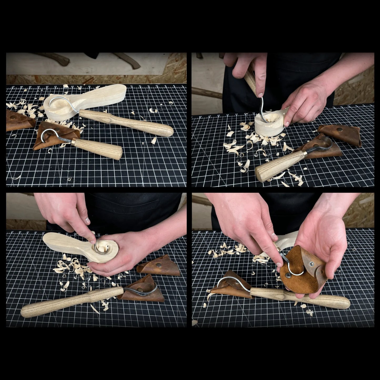 2-Piece Spoon Carving Hook Knife Set