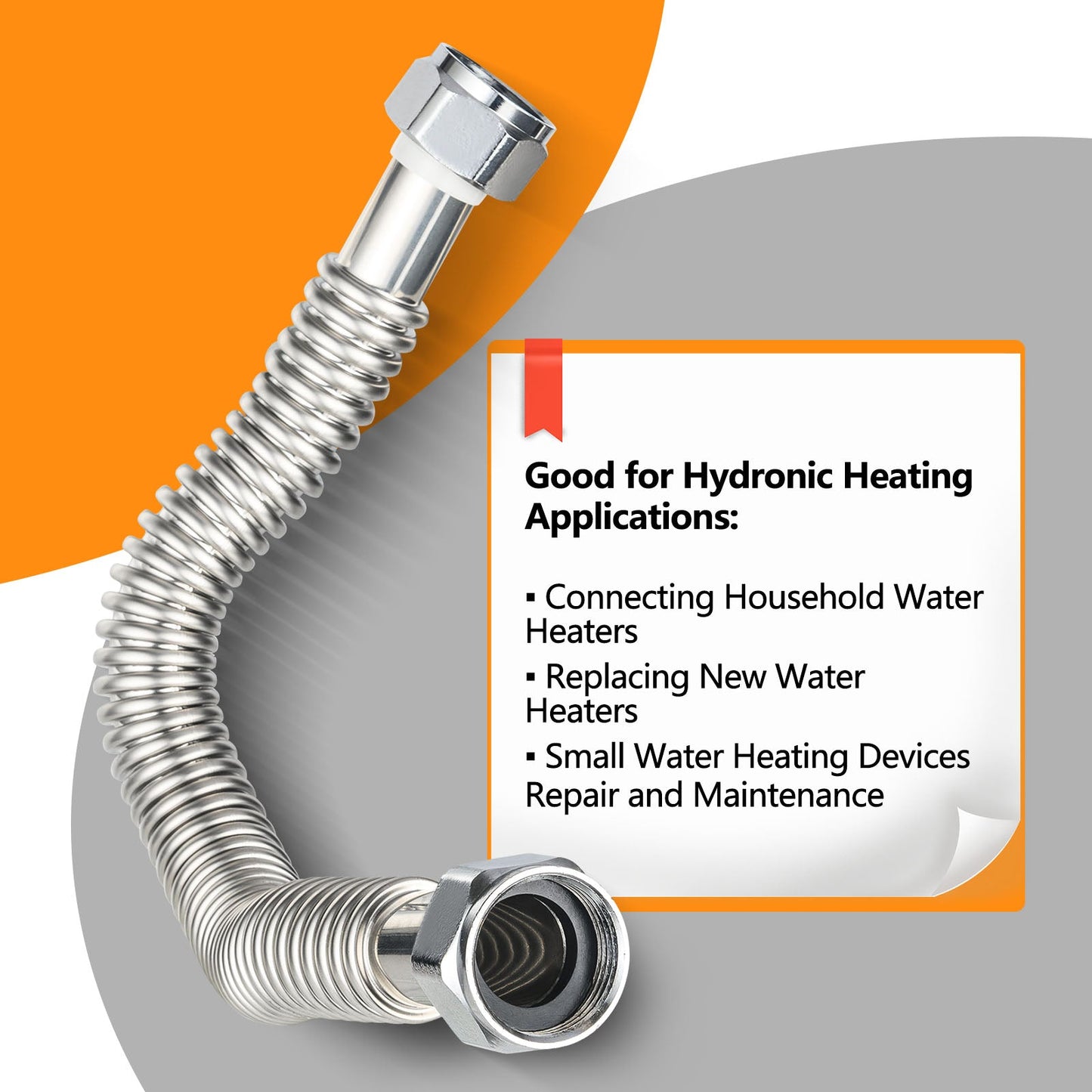 1" FIP x 1" FIP x 24" SS Corrugated Hose