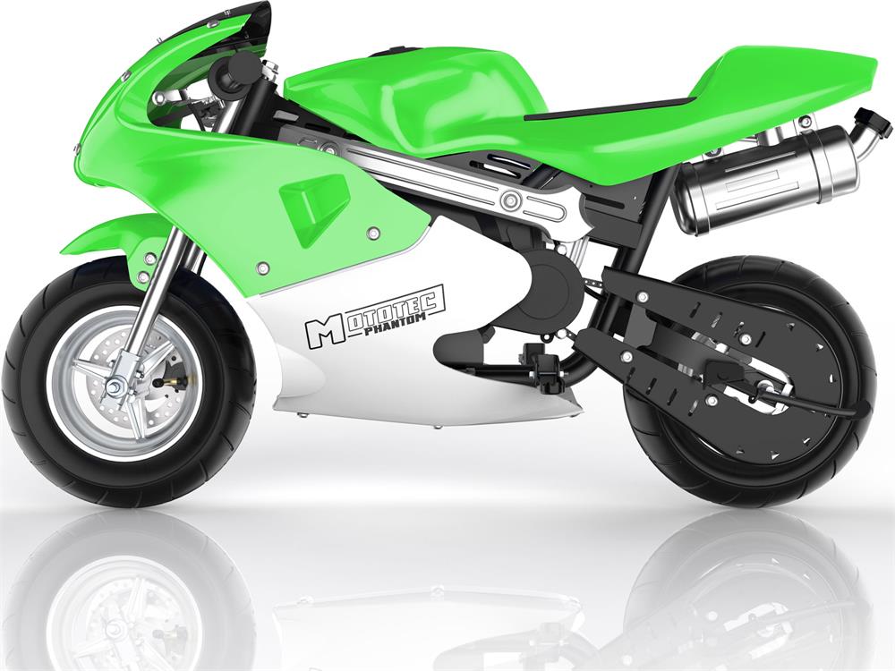 Mototec Phantom Gas Pocket Bike 49cc 2-stroke Green