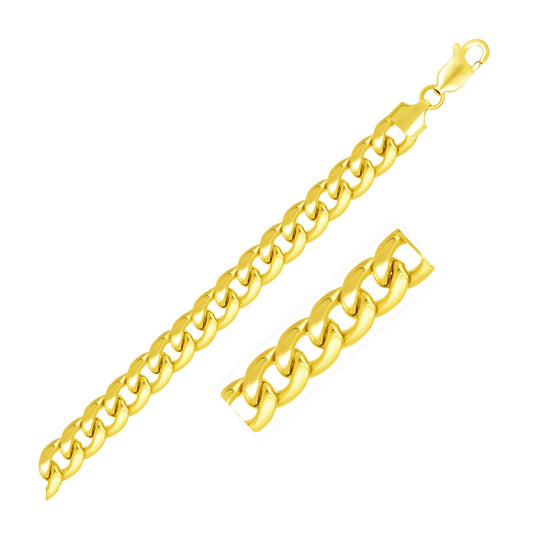 7.8mm 14k Yellow Gold Light Miami Cuban Chain