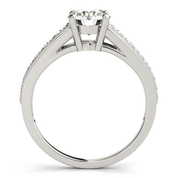 14k White Gold Antique Tapered Shank Diamond Engagement Ring (1 3/8 cttw)