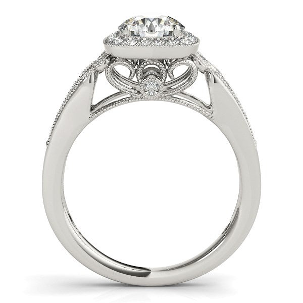 14k White Gold Baroque Shank Style Cut Diamond Engagement Ring (1 1/4 cttw)