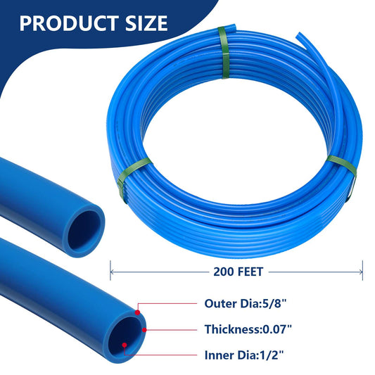 1/2" 200ft PEX-B Pipe (Blue & Cutter)