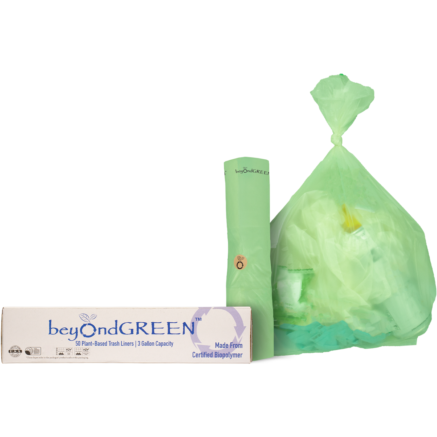 3-Gallon Plant-Based Trash Can Liner - 50 Bags