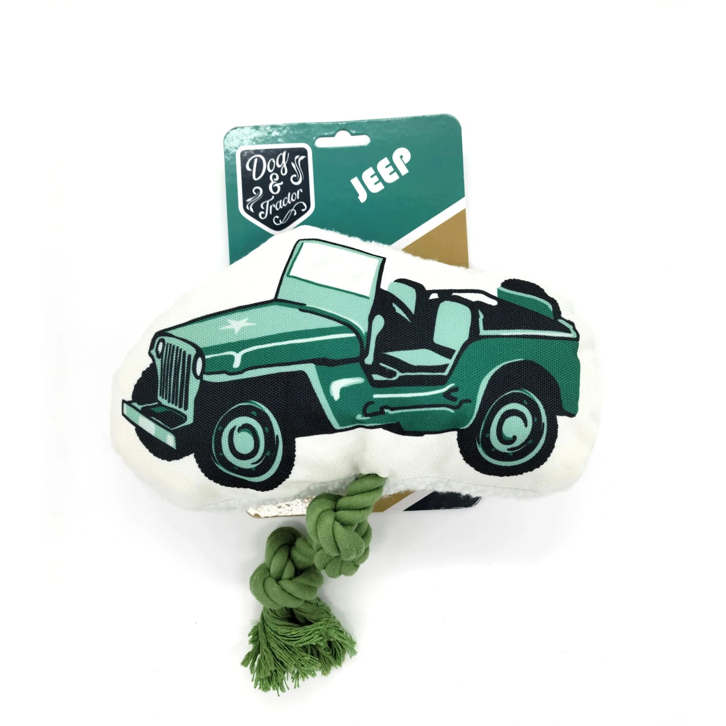 Country Living Retro Army Jeep with Squeaker & Crinkle Paper Plush Dog Toy
