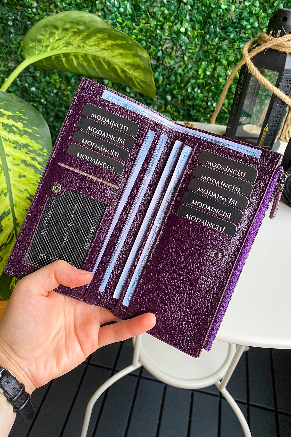 Mannu - Genuine Leather Large Wallet with Hand Band