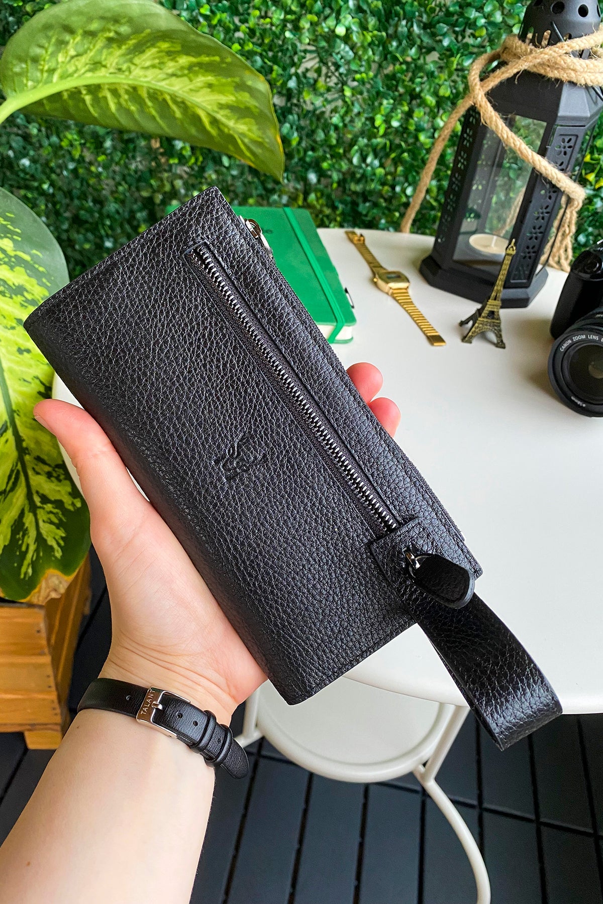 Mannu - Genuine Leather Large Wallet with Hand Band