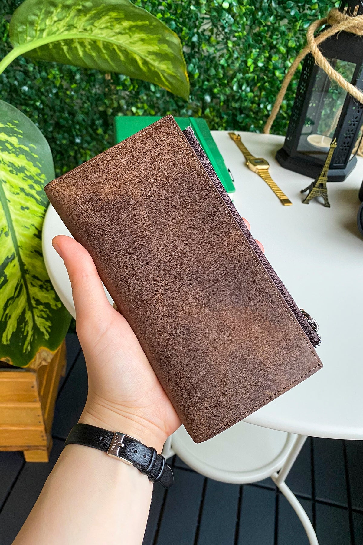 Mannu - Genuine Leather Large Wallet with Hand Band