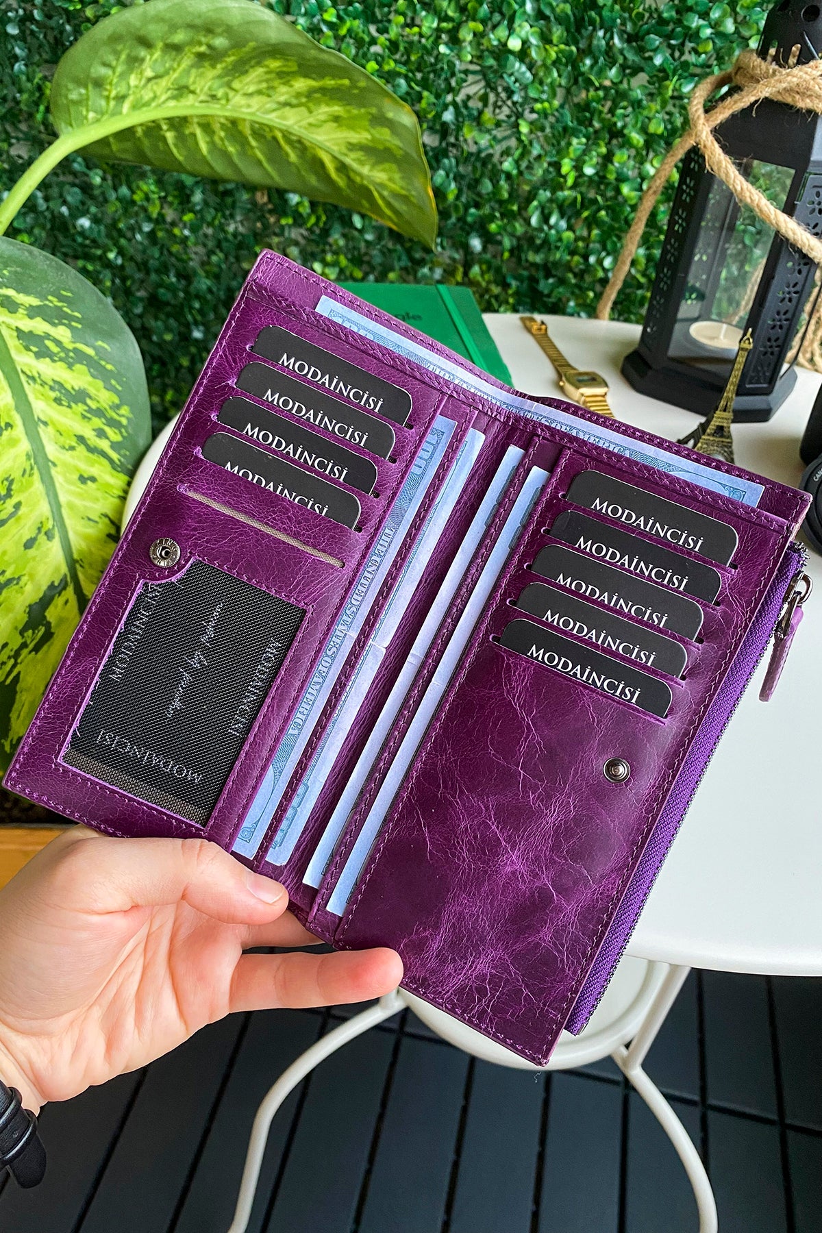 Mannu - Genuine Leather Large Wallet with Hand Band