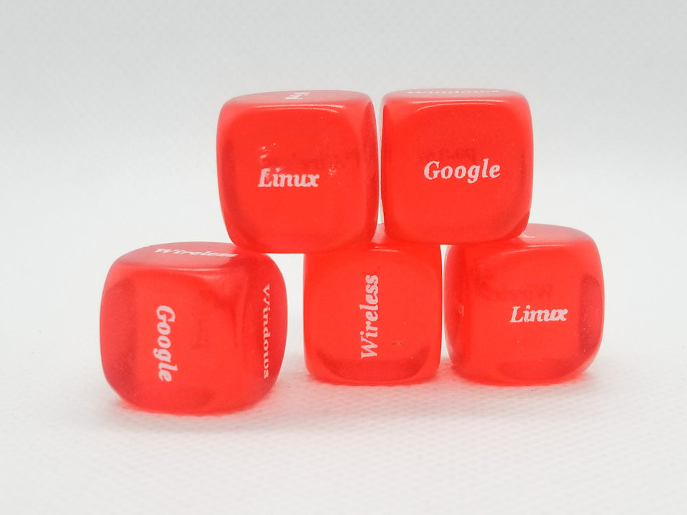 10x Red Computer Dice d6 | Tech Themed Dice 6-Sided 16mm Tech Dice 16mm