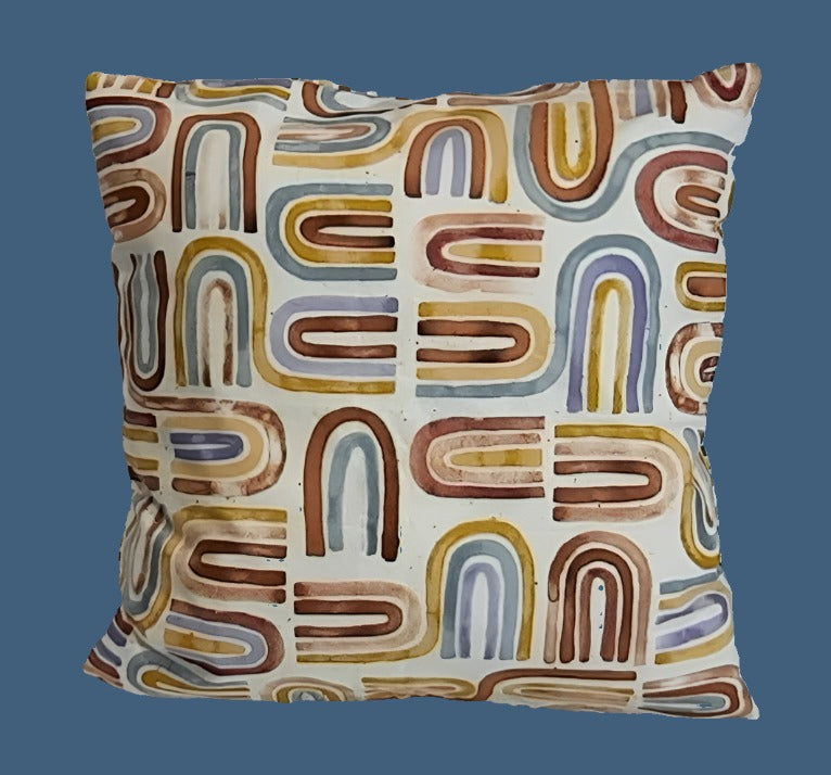 Abstract pillow cover. Size: 18"x18"