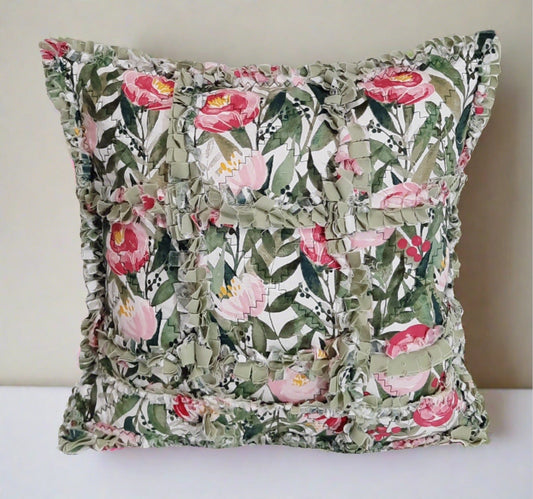 13"x13" Rag quilt pillow cover
