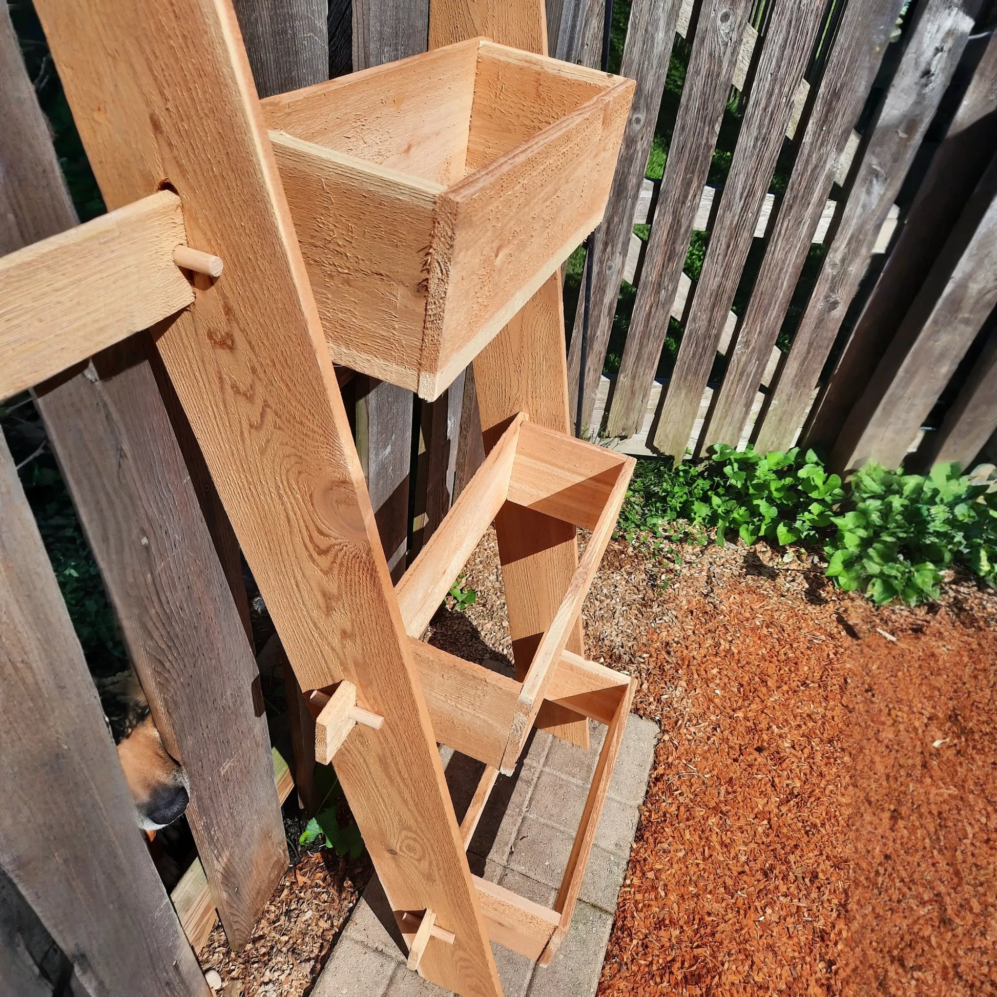 3-Tier Vertical Cedar Standing Planter Box
