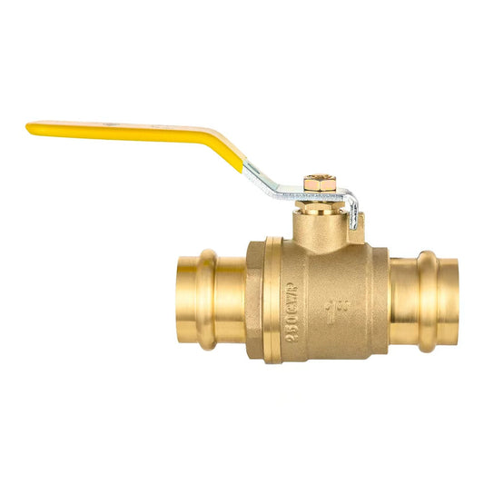 1" Press Ball Valve with EPDM O Ring, Yellow (Lead Free)
