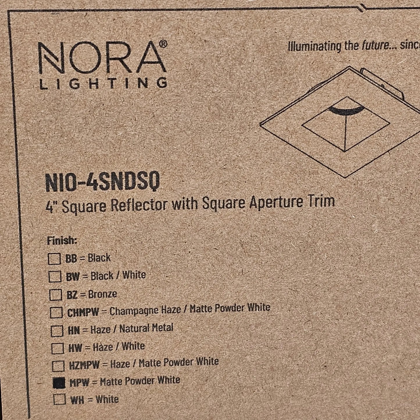 NORA LIGHTING Lolite 4" LED Square Recessed Trim 1000 Lumens