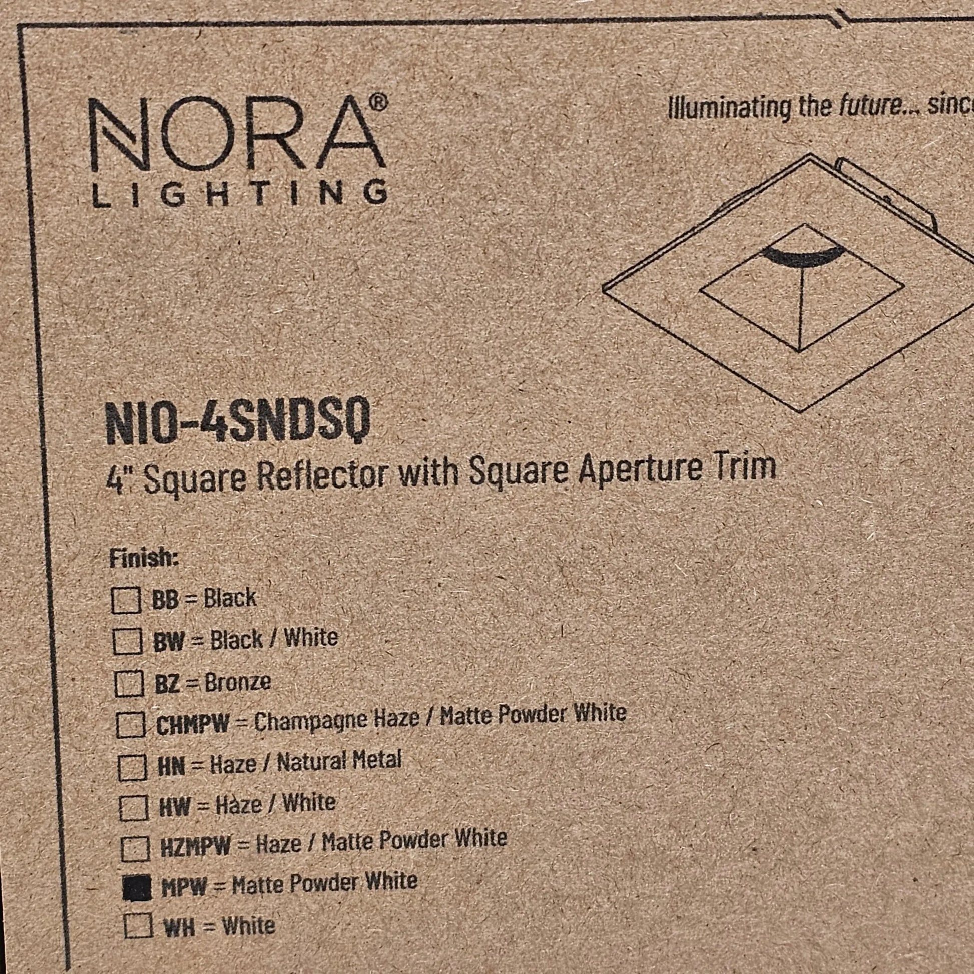 NORA LIGHTING Lolite 4" LED Square Recessed Trim 1000 Lumens