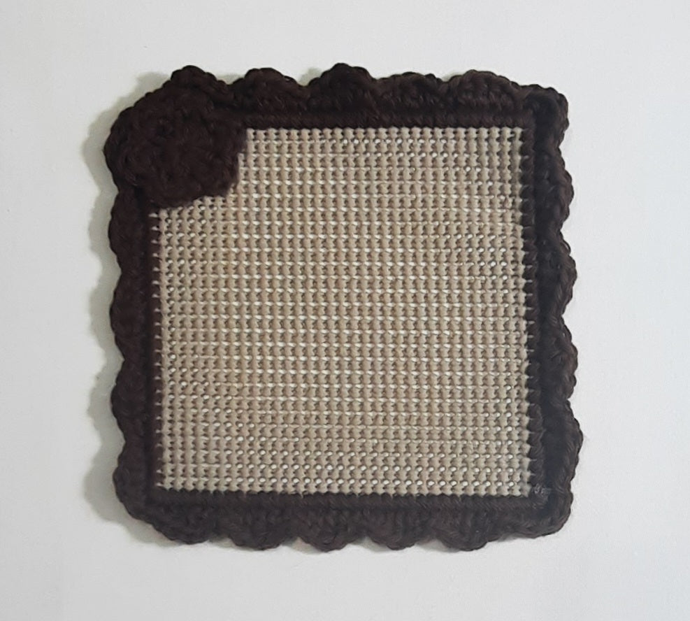 Jar Gripper with Magnet: Beige/dark brown ruffle trim