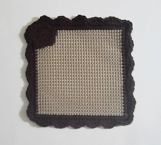 Jar Gripper with Magnet: Beige/dark brown ruffle trim