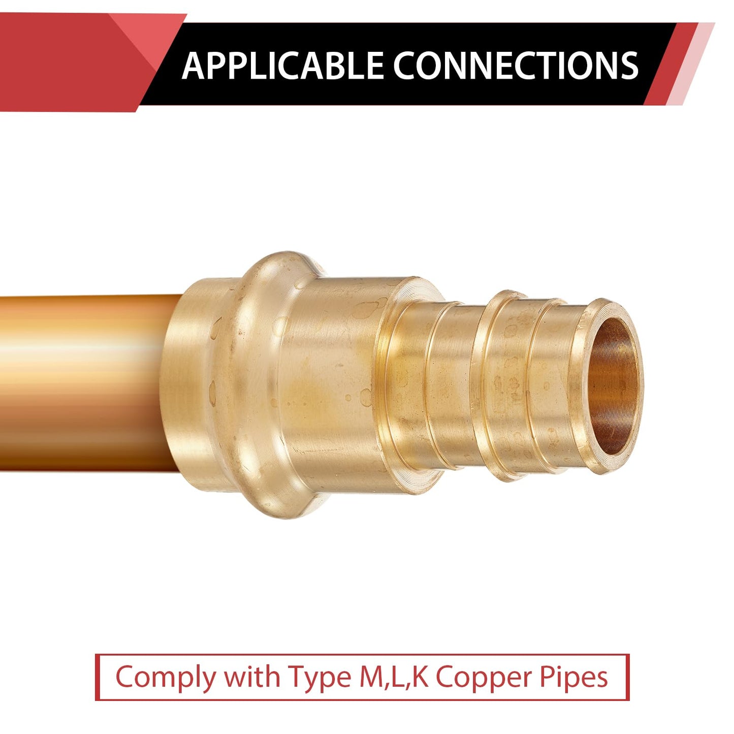 1-1/2" Press x 1-1/2" PEX Expansion Brass Adapter (Lead Free)