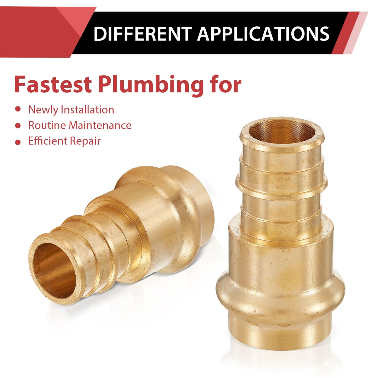 1-1/2" Press x 1-1/2" PEX Expansion Brass Adapter (Lead Free)