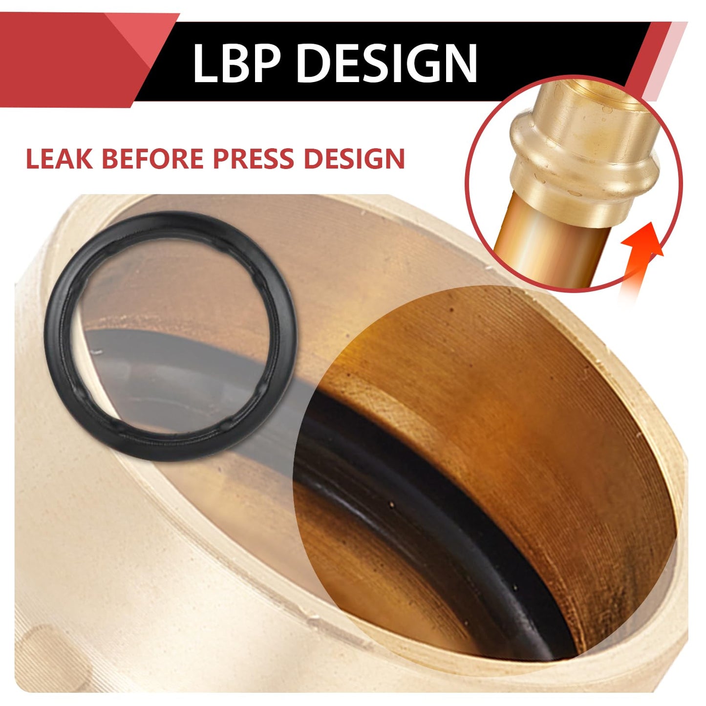 1-1/2" Press x 1-1/2" PEX Expansion Brass Adapter (Lead Free)